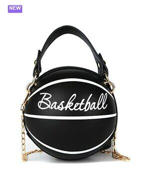 Basketball Shaped PU Crossbody Purse Sling Handbag Round Novelty Women